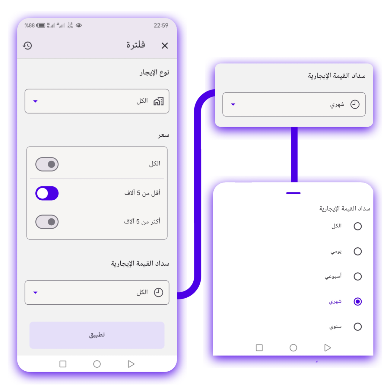 Ajbarly for-rent filter by payment system